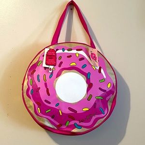 Betsy Johnson Luv Betsy oversized Pink Sprinkle Donut Insulted Cooler Bag.